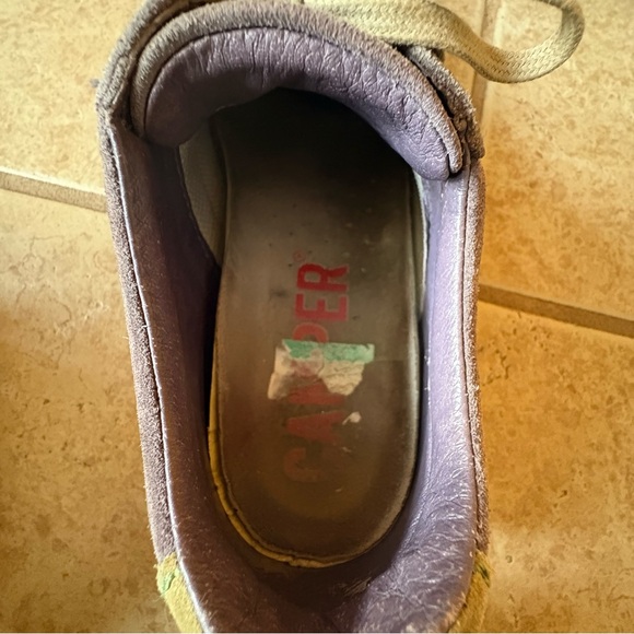 Camper Ariel Pelotas Suede Gray/Purple and Taupe Vintage Sneakers Size 38/8 - Picture 10 of 14